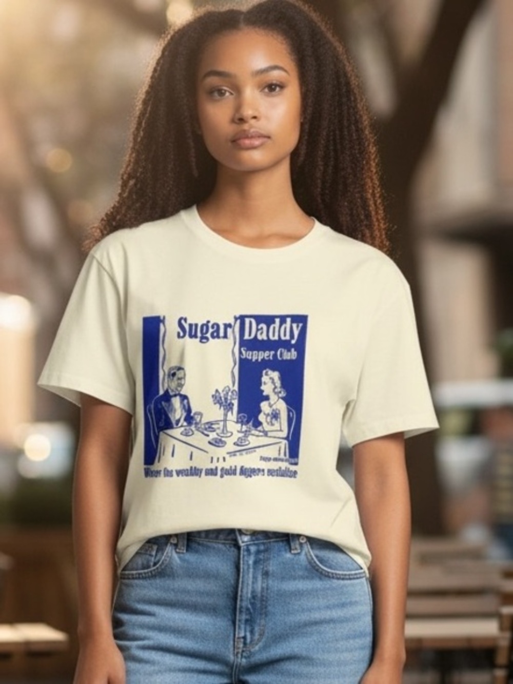 💛 Y2K David & Goliath Sugar Daddy Supper Club Graphic Tee Medium